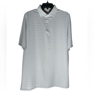 KJUS Golf Polo Shirt Mens XL Short Sleeve Comfort Fit Gray Striped Performance